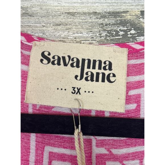Savanna Jane Women’s Plus 3X Pink Embroidered Lightweight Mini Shift Dress NEW - Picture 5 of 8